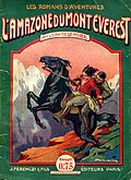 La reine Khali VII et Léo Saint-Clair en couverture du roman L'Amazone du mont Everest dessinée par Henri Armengol.
