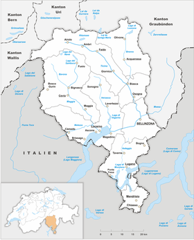 Mapa a pakabirukan ti Ticino