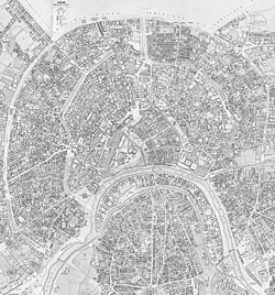 Садовое кольцо на карте Москвы середины XIX века
