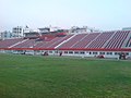 View of the stand where the VIP's and reporters are placed.