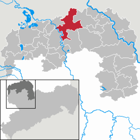 Poziția Laußig pe harta districtului Nordsachsen
