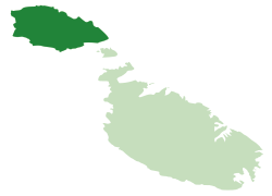 Location of Gozo within the Maltese Islands