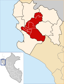 Location of Piura province in Piura Region