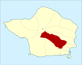 Location of the civil parish of Flamengos within the municipality of Horta