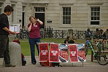 Activists belonging to the far-left Socialist Workers Party protesting against the BNP at University College London in 2009 London MMB 09 University College.jpg