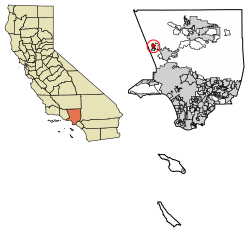 Location of Hasley Canyon in Los Angeles County, California.