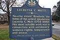 Sign at the site of former Lucretia Mott House