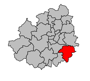 Kanton na mapě arrondissementu Auxerre