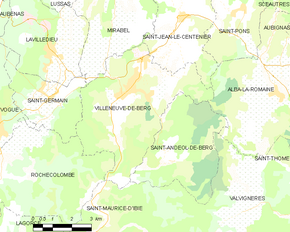 Poziția localității Villeneuve-de-Berg