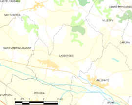 Mapa obce Lasbordes