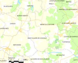 Mapa obce Saint-Hilaire-de-Gondilly