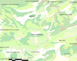 Mapa obce Izon-la-Bruisse