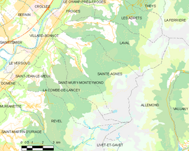 Mapa obce Sainte-Agnès