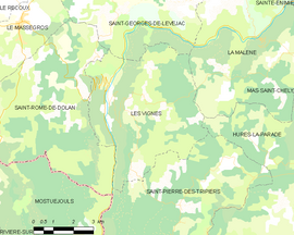 Mapa obce Les Vignes