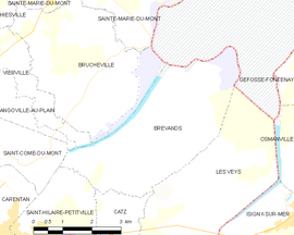 Mapa obce Brévands