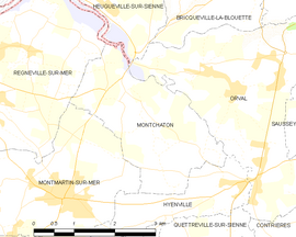 Mapa obce Montchaton