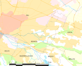 Mapa obce Bizanos