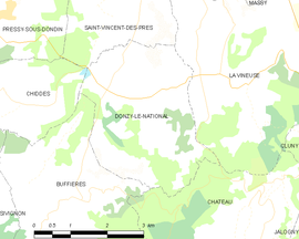 Mapa obce Donzy-le-National