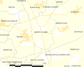 Mapa obce Sainte-Colombe