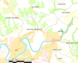 Mapa obce Lescure-d'Albigeois