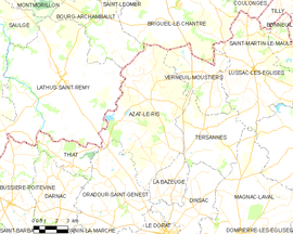 Mapa obce Azat-le-Ris