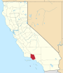 Mapa de Califòrnia destacant el Comtat de Ventura