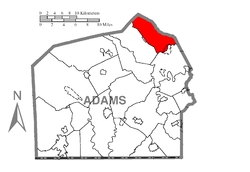 Map of Adams County, Pennsylvania highlighting Latimore Township