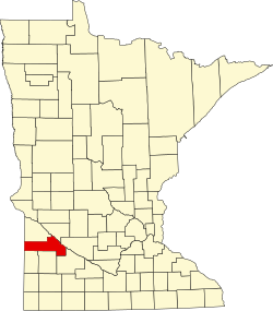 Karte von Yellow Medicine County innerhalb von Minnesota