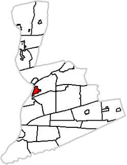 Map of Northumberland County highlighting Sunbury