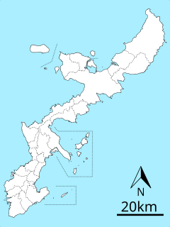 辺土名テレビ中継局の位置（沖縄本島内）