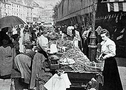 Il mercato della rue Mouffetard nel 1896.