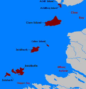 Îles au large du comté de Mayo.