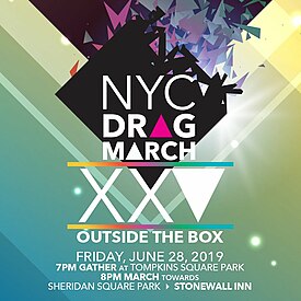 рекламное изображение к 25-летию NYC Drag March