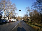 Ossietzkystraße von der Ortsteilgrenze Pankows an der Pankebrücke nach Norden