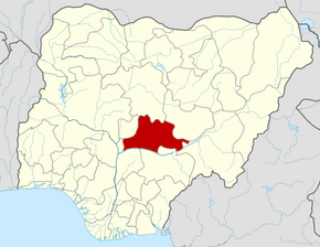 Harta statului Nasarawa în cadrul Nigeriei