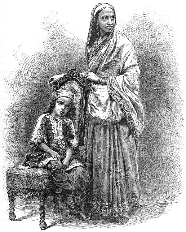 MODERN FIRE-WORSHIPPERS—PARSEE LADY AND DAUGHTER