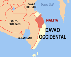 Malita na Davao Ocidental Coordenadas : 6°24'N, 125°36'E