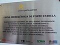 Placa de inauguração da usina