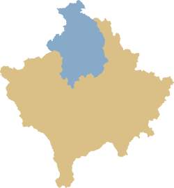 Location of Mitrovica District in Kosovo