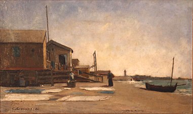 Le Rivage sur la plage du Midi (1880), Cannes, musée de la Castre.