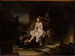 Rembrandt, Batsebas toalett (Batseba aan haar toilet) från 1643, Metropolitan Museum of Art (57,2 x 76,2 cm).