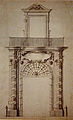 Disegno del portale di Palazzo Pignatelli, inchistro acquarellato, 1718