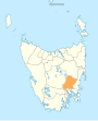 Map showing Southern Midlands LGA in Tasmania