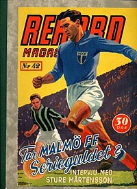 Sture Mårtensson MFF på omslaget av Rekordmagasinet, november 1944.