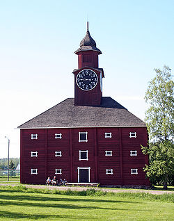 The bell towered grain storehouse of Jokioinen Estates in summer 2006