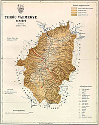 Comitato di Turóc – Mappa