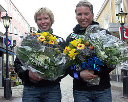 Lina Andersson ja Emelie Öhrstig (oik.) Oberstdorfissa vuonna 2005.