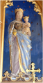 Vierge à l’enfant en pierre calcaire du XVe siècle (ISMH 18/08/1985)