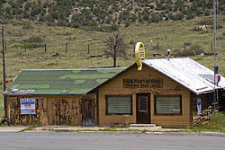 Shuttered cafe and post office in Virginia Dale