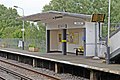 The waiting shelter on the West Kirby-bound platform.